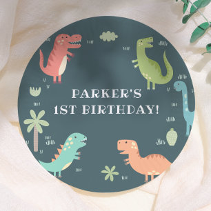 Dino-Party Süße Dinosaurier Jungen-Geburtstagsfeie Pappteller