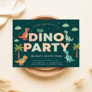 Dino-Party Süße Dinosaurier zum 2. Geburtstag im Einladung