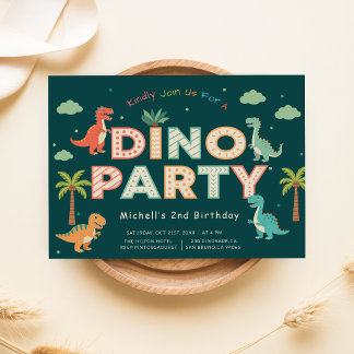 Dino-Party | Süße Dinosaurier zum 2. Geburtstag im Einladung