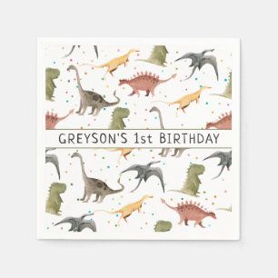 Dino-Party-Tier Geburtstag Personalized Serviette
