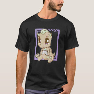 Dino Playing Video Games Gaming Dinosaur Cute Game T-Shirt