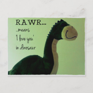 Dino Postcard Rawr bedeutet "I Liebe you in dinosa Postkarte