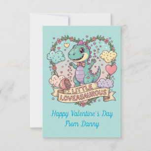 Dino Pun Schule Valentinstag Foto  Dankeskarte