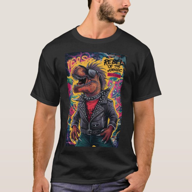 Dino Punk Rebel T-Shirt (Vorderseite)