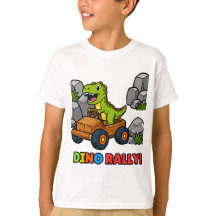 Dino-Rally-Kinder-Sport-T-Shirt – Spaß beim Dinosa