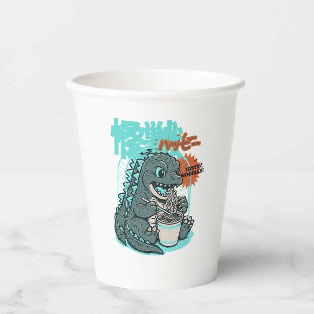 Dino Ramen Pappbecher (Vorderseite)