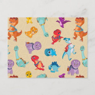 Dino Ranch   Ein Dinosaurier-Abenteuermuster Postkarte