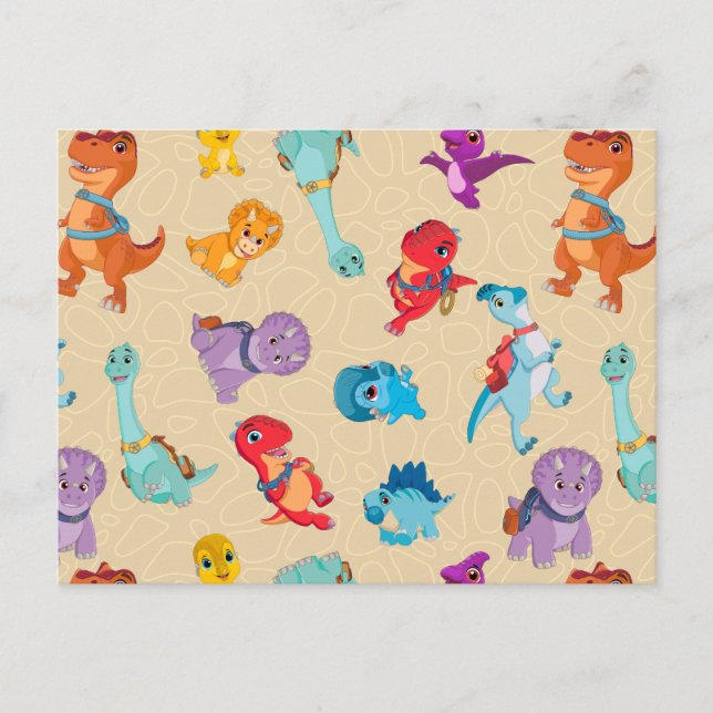 Dino Ranch | Ein Dinosaurier-Abenteuermuster Postkarte (Vorderseite)