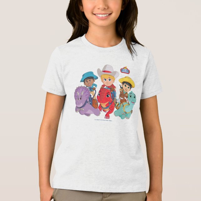 Dino Ranch Friends Design Tri-Blend Shirt (Vorderseite)