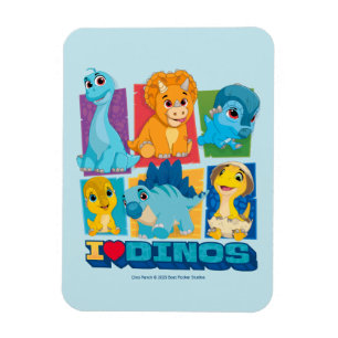 Dino Ranch Spaß und farbenfrohe Dinosaurier Magnet