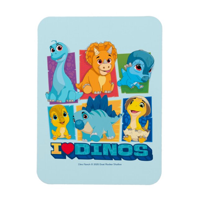Dino Ranch | Spaß und farbenfrohe Dinosaurier Magnet (Vertikal)