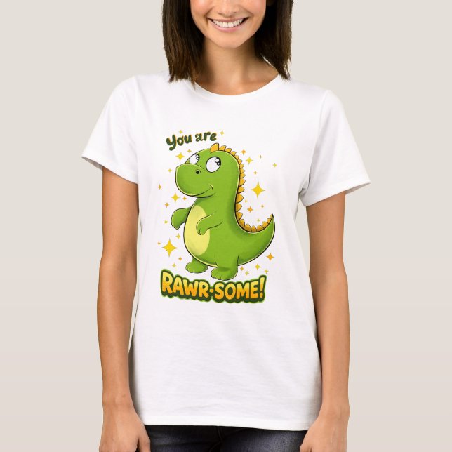 Dino RAWR-SOME Charme T-Shirt (Vorderseite)