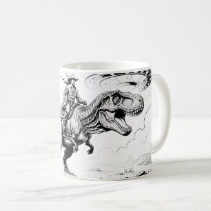 Dino-reitender Cowboy Kaffeetasse