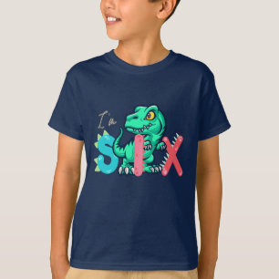 Dino Rex I m 6 Birthday Junge sechs Zurück zur Sch T-Shirt