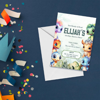 Dino Roar 5. Geburtstag Bash Einladung