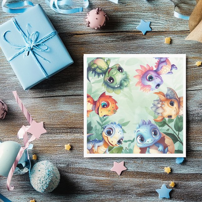 Dino Roar Birthday Bash Serviette (Von Creator hochgeladen)