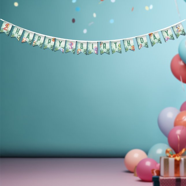 Dino Roar Birthday Bash Wimpelkette (Von Creator hochgeladen)