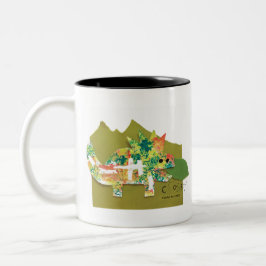 Dino Roar - Kinder Kunst für das CHOC Zweifarbige Tasse