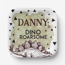 Dino Roarsome Party Plate Design Pappteller