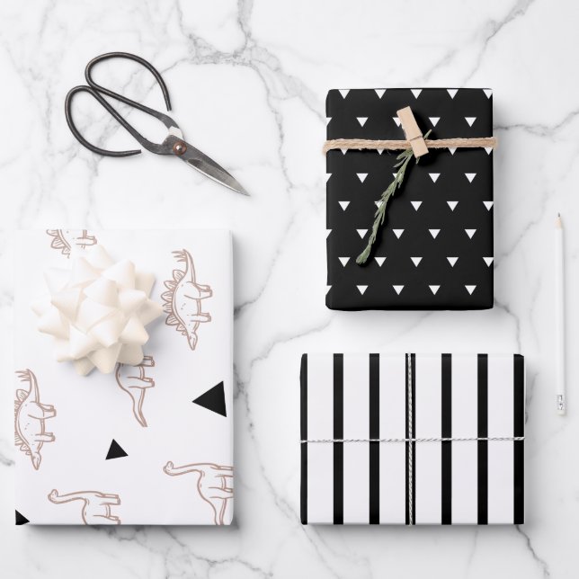 Dino Roarsome Warping Paper Geschenkpapier Set (Vorderseite)