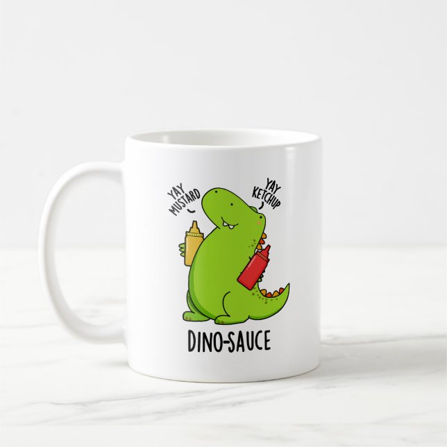 Dino-Sauce Funny Dinosaur Pun Kaffeetasse (Links)