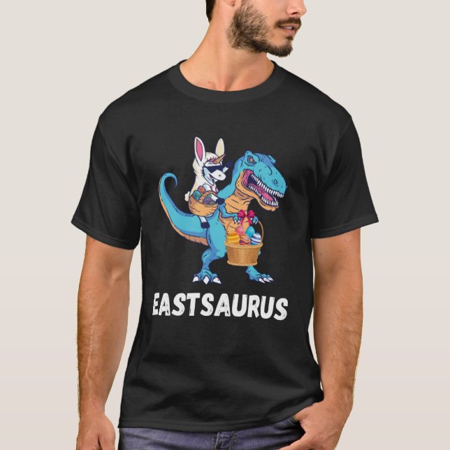 Dino Saurus Unicorn Happy Easter Easter Party East T-Shirt (Vorderseite)