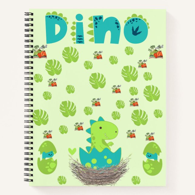 Dino-Schlüpf & Dschungelblätter  Notizbuch (Vorderseite)