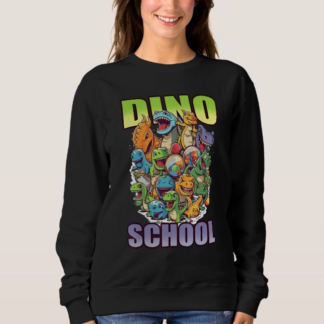 dino school cute graphic sweatshirt (Vorderseite)