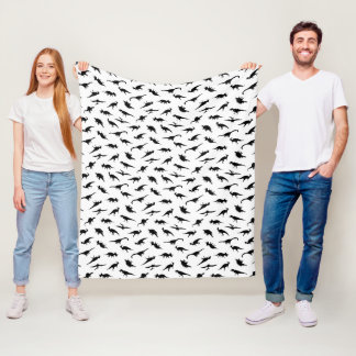 Dino-Silhouetten Fleecedecke