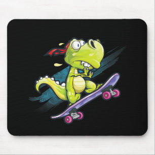Dino-Skateboard-Shirt Jungen Skateboarding Kinder  Mousepad