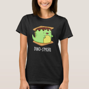 Dino-smore Funny Dinosaur Smore Pun Dark BG T-Shirt