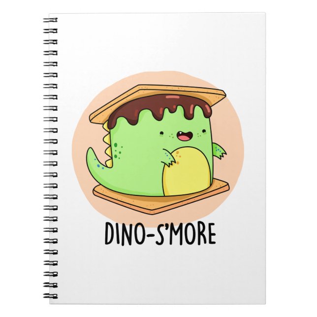 Dino-smore Funny Dinosaur Smore Pun Notizblock (Vorderseite)