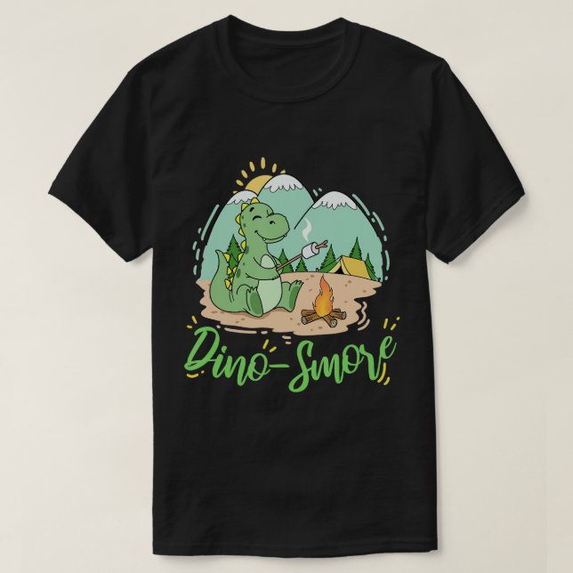 Dino S'mores Camping Geschenk Dinosaur Camp Smores T-Shirt (Design vorne)