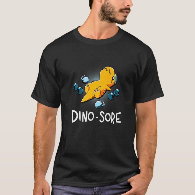 Dino Sore Dinosaur Workout Gym Fitness heben T-Shirt (Vorderseite)