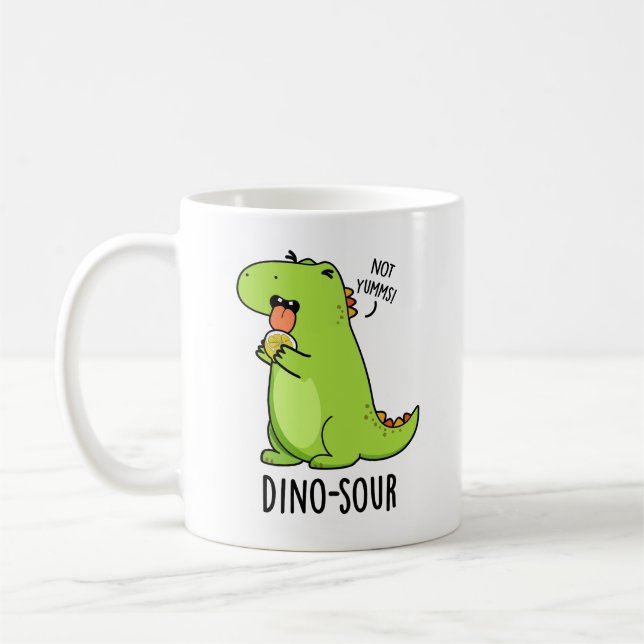 Dino-sour Funny Dinosaur Pun Kaffeetasse (Links)