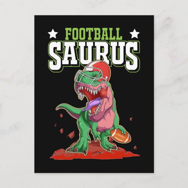 Dino Sport American Football spielen Trex Postkarte (Vorderseite)