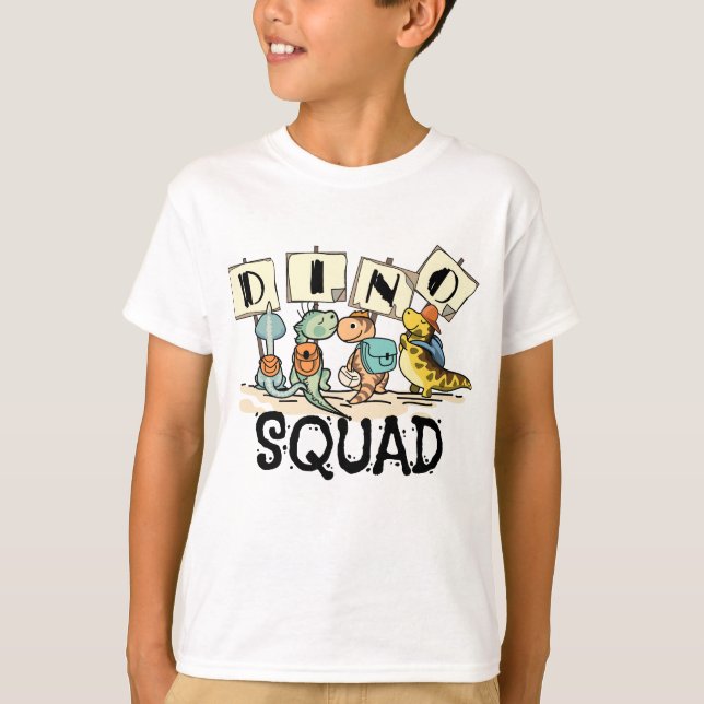 Dino Squad: Zurück zur Schule für Kinder T-Shirt (Vorderseite)