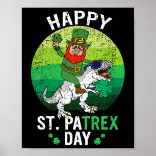 Dino St Patricks Day Shirt Kinder Kleinkind Boys L Poster
