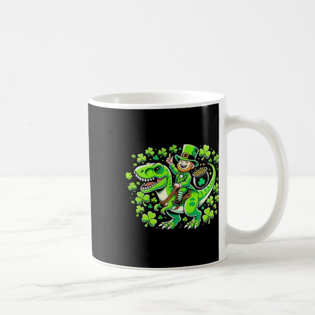 Dino St. Patrick's Day T-Rex Jungen St. Patricks D Kaffeetasse (Rechts)