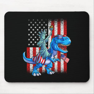 Dino Statue Of Liberty 4. Juli Shirt Jungen Amer Mousepad
