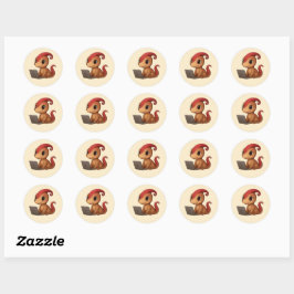 Dino Sticker Sheet – Dino Kammli am Laptop