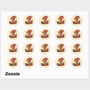Dino Sticker Sheet – Dino Kammli am Laptop