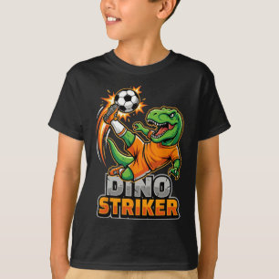 Dino Striker T-Rex Fußballkick Lustiger Dinosaurie T-Shirt