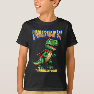 Dino Super Geburtstags-T-Shirt für Jungen (editier T-Shirt