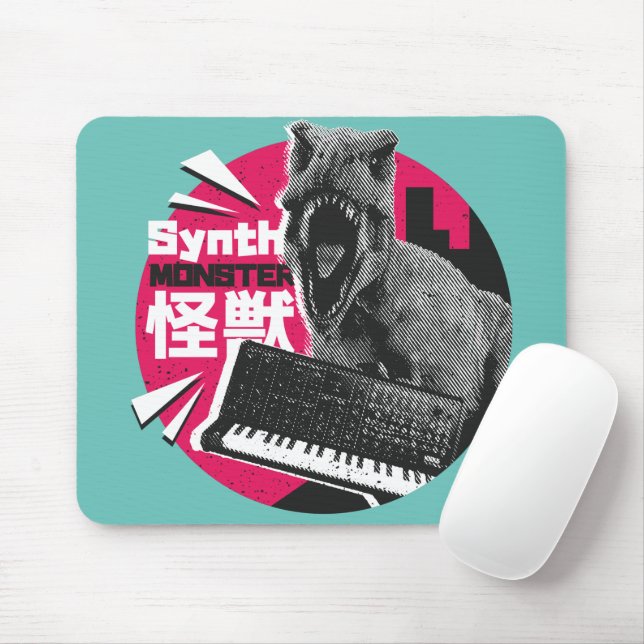 Dino Synth Musiker  Mousepad (Mit Mouse)