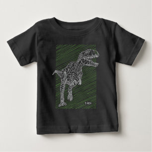 Dino: T-Rex-Illustrationslinien Baby T-shirt