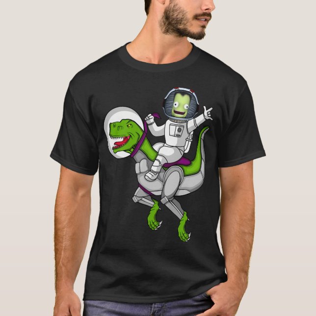 Dino T-Rex Kerbal Raumfahrzeug Programm Kerbals KS T-Shirt (Vorderseite)