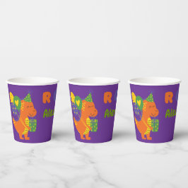 Dino-tastic Lila Geburtstagsparty Paper Cup Pappbecher