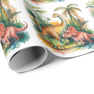 Dino-Themen-Jungen-Geburtstagsfeier Geschenkpapier