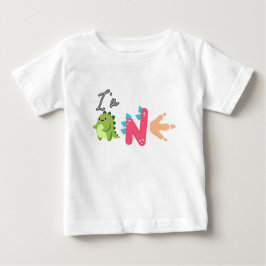 Dino TRex I bin 1 Geburtstagsjunge ONE Zurück zur  Baby T-shirt